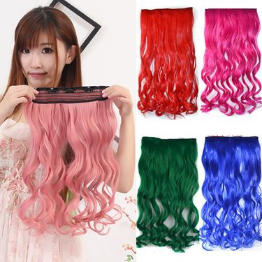 Colorful five card wig female COS wig manufacturer big wave long curly hair one piece hair extension wholesale_voghion.com