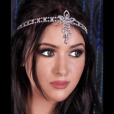 accessories personalized tassel zircon leaf Hair chain water droplets wedding bridal Hair band_viptrois.com