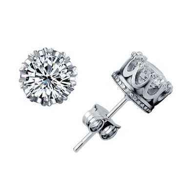 Sterling Silver Crown Men's Trendy Women's Korean Style Earrings_voghion.com