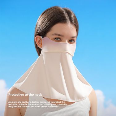 Sunscreen Mask Female UV Protection Summer Cycling Neck Protection Ice Silk Gradual Change Driving Sunshade Mask Face Towel_voghion.com
