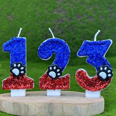 Cat Dog Bear Paw Digital Cake First Birthday Candle_voghion.com