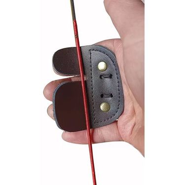 Double brown cowhide black shadow finger guard for shooting archery traditional recurve bow and arrow protector_voghion.com