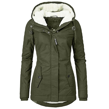 Zipper Outdoor Jacket for Women Warm Windproof Waterproof Mountaineering Hooded Coat Autumn Winter Long Sleeve Solid_voghion.com