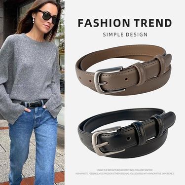 Manufacturer's Popular Genuine Leather Belt For Women, Cowhide Pants With Retro Casual Versatile Belt, Women's Pants Belt, Spot Wholesale_voghion.com