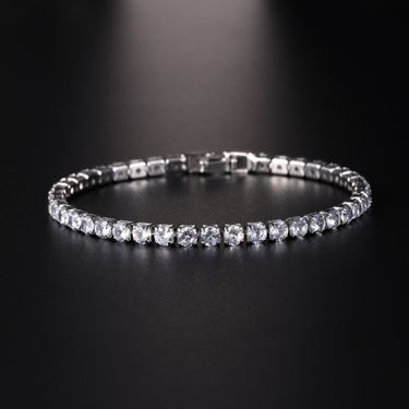 Elegant 4.0mm Zircon Tennis Bracelet For Women, Minimalist Luxury Jewelry With Micro-Set Stones, Lightweight & Stylish, Perfect For Daily Wear _voghion.com