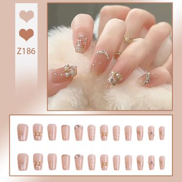 Gentle Wearing Light Luxury Product Whitening Little Fragrance Style Pearl False Nail Patch_voghion.com