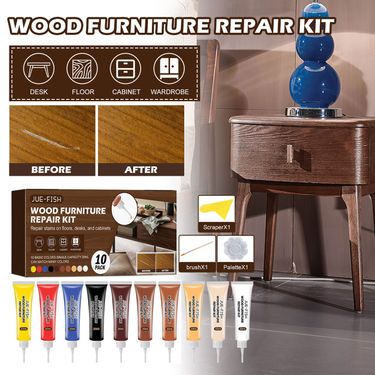Jue-Fish 13pcs/set Wood Furniture Repair Kit Furniture Beauty Repair Material Repair Faded Touch Up Kit_voghion.com