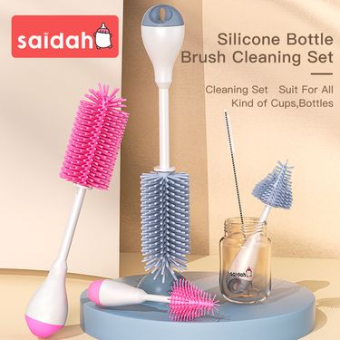 3 in 1 Silicone Milk Feeding Bottle Brush Set With Pacifier Straw Brush Siutable For Sippy Water Cup Vacuum Flask_voghion.com