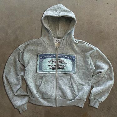 Men's Clothing Personality Street Banknote Pattern Printed Hoodie Unisex Loose Hooded Zipper Sweatshirt_voghion.com