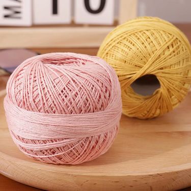 No. 6 cotton and linen lace thread hand-woven thread medium fine crochet DIY material package children's sweater crochet thread_voghion.com