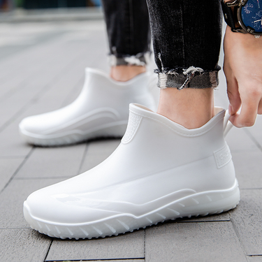 Food Workshop Rain Boots Men S Low Top Short Tube Rubber Shoes Kitchen Waterproof Livestock Pig Farm Work Outdoor Wear_voghion.com