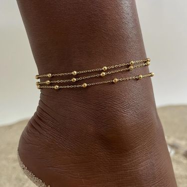 Multiple Double-Layer Stainless Steel Fashion Personality Anklets For Women Foot Jewelry Quanxi Water Accessories JC-128_voghion.com