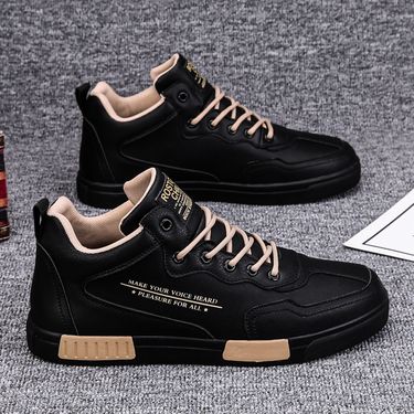 Men's shoes autumn new breathable popular men's casual leather shoes sports mid top sneakers trendy shoes for men_voghion.com