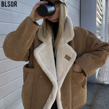 2024 Autumn/Winter New Women's Fashion Loose Warm Lamb Wool Coat D79245_ecoleips.com