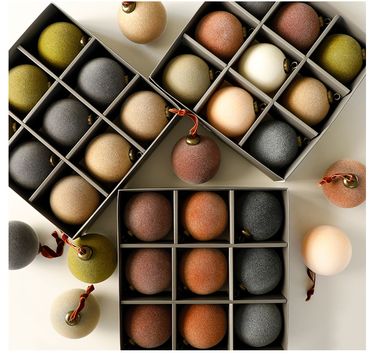 6/8cm Flocked Set Window Home Plush Ball Christmas Tree Decoration Hanging Ornament_voghion.com