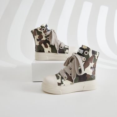 2024 Cross border North American large size high top shoes for women camouflage thick sole thick shoelaces foreign trade casual sneakers _voghion.com