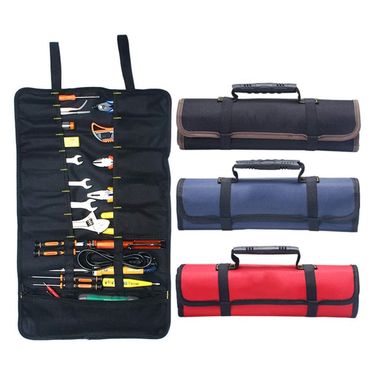 Large Wrench Roll Up Tool Roll Pouch Bag with 22 Pockets, Waterproof Canvas Wrench Roll Organizer Bag for Craftwork Electrician_voghion.com
