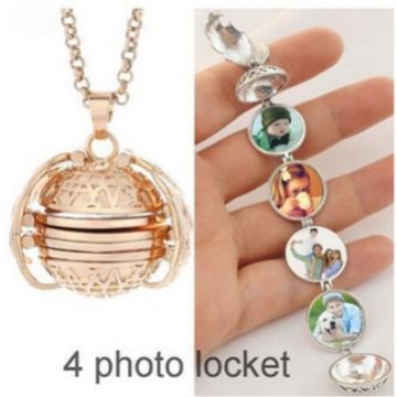Multi layered photo box with openable pendant accessories, creative hollowed out wings, foldable necklace_voghion.com
