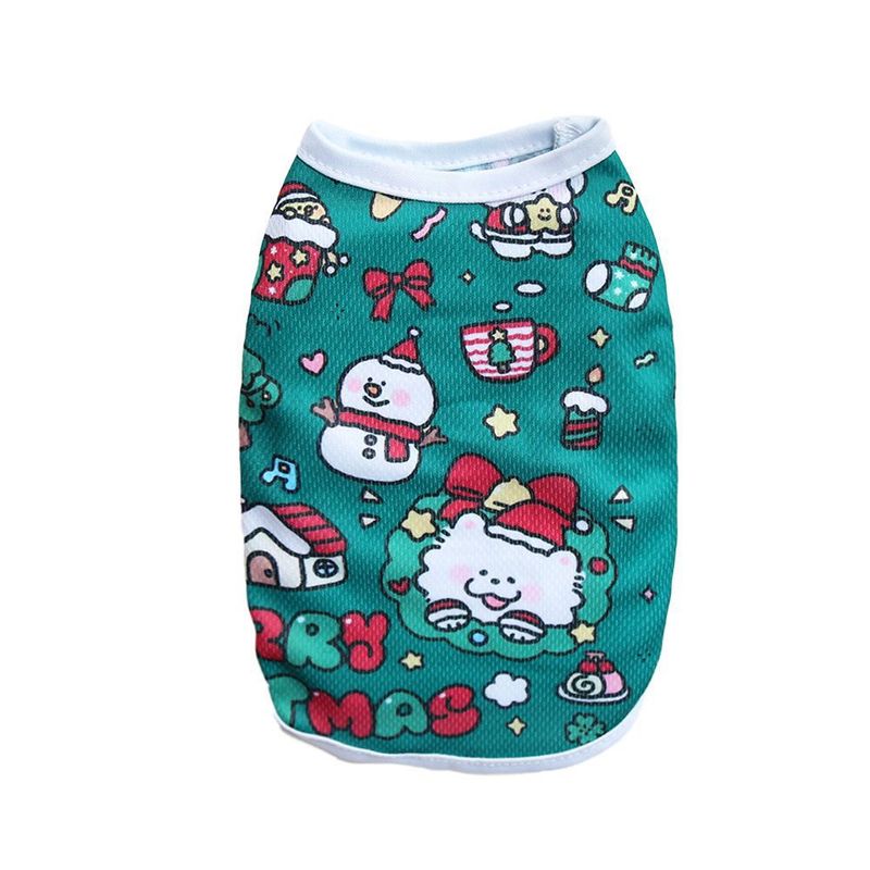 New Christmas Limited Edition Cat And Dog Clothes Vest For Pets Teddy Bichon Small Dogs Short Non-Shedding_voghion.com