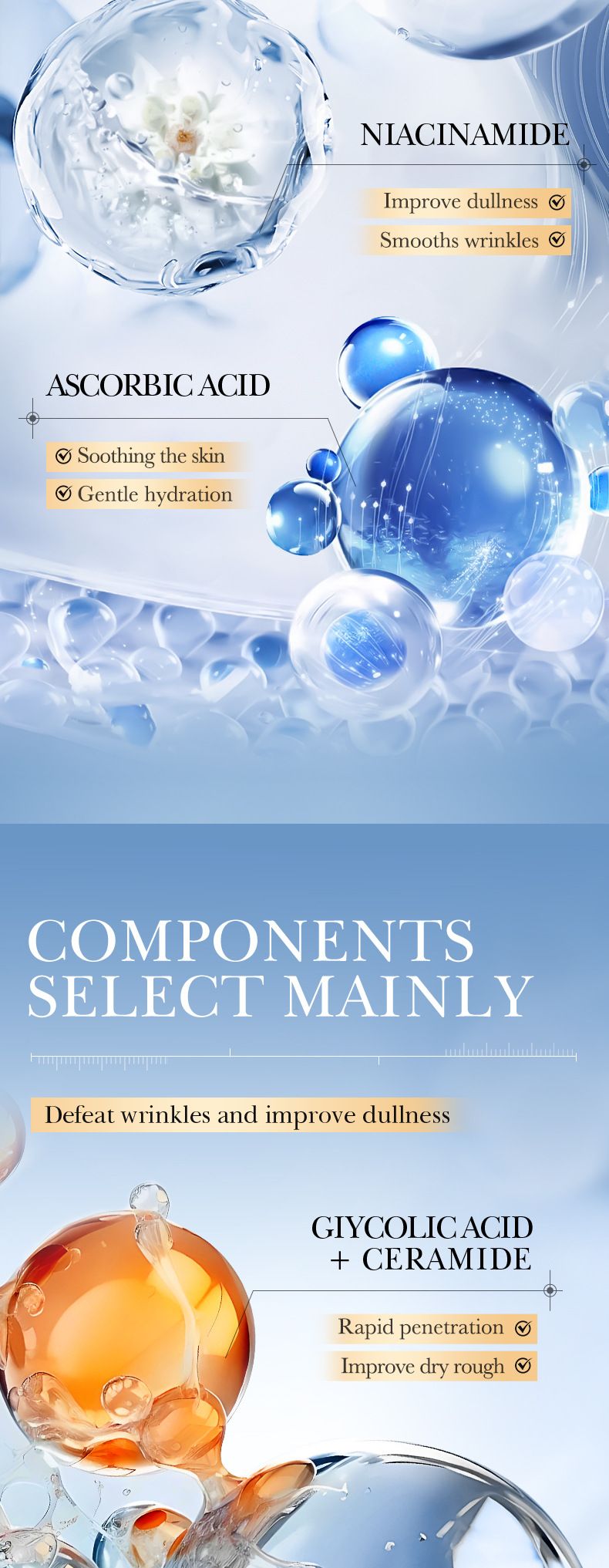 Toner SADOER Glykolsäure Beruhigendes Feuchtigkeitsserum 230 ml Hautverjüngung Feuchtigkeitsversorgung_voghion.com