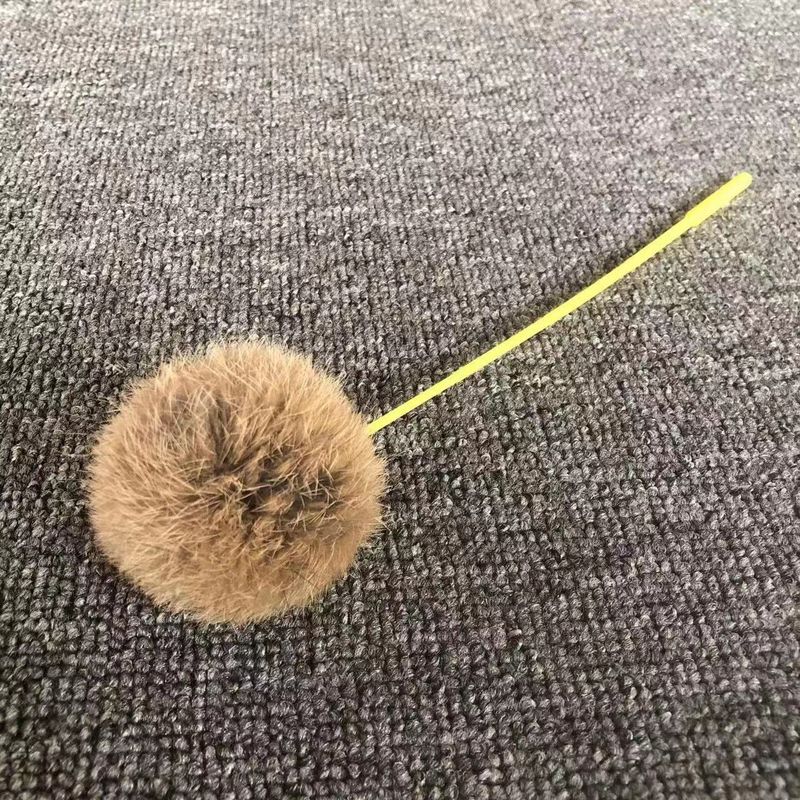 Rabbit Fur Wand Rod Toy Pet Powerful Attractor Fairy Cat Teaser Supplies_voghion.com
