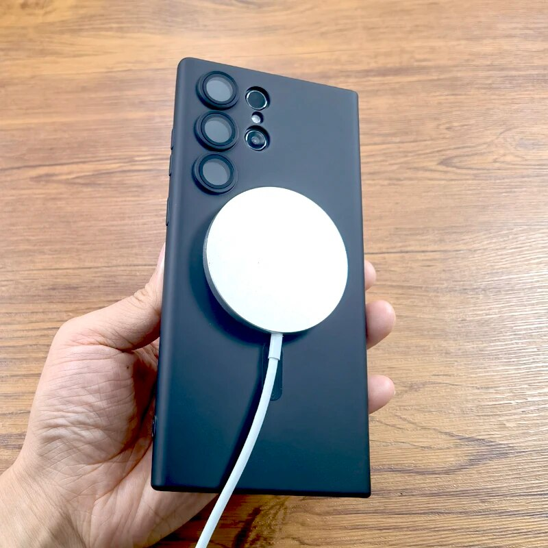 Matt TPU ümbris Samsung Galaxy S24 S23 S22 S21 Ultra Plus S 23 22 Magsafe Wireles laadimiskaamera kaitsekatted_voghion.com