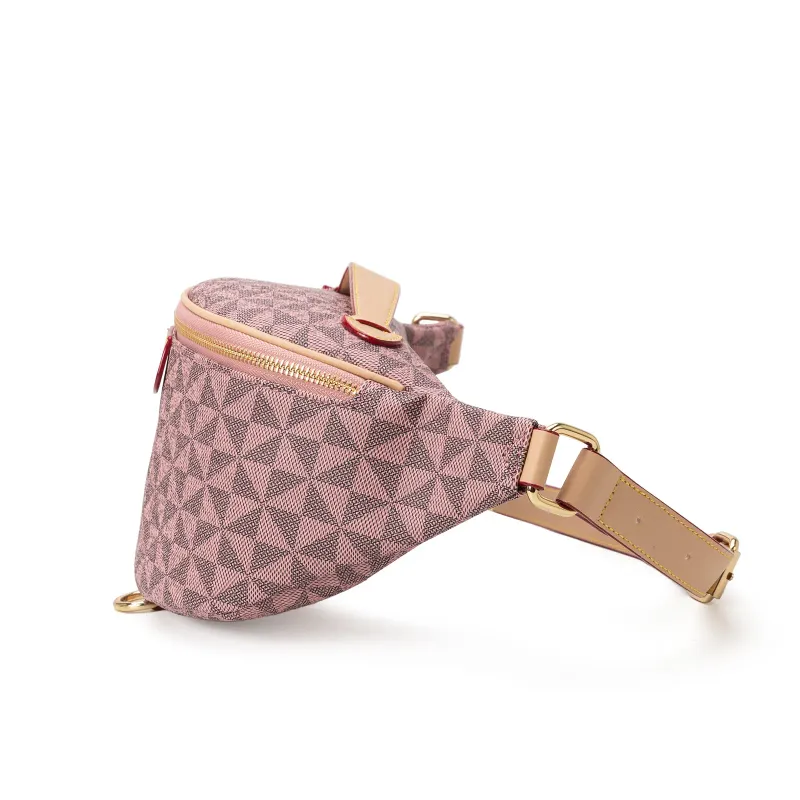 Designer-Tasche, versandkostenfrei: Glitzernde, karierte Bauchtasche mit verstellbarem Riemen und Reißverschluss_voghion.com