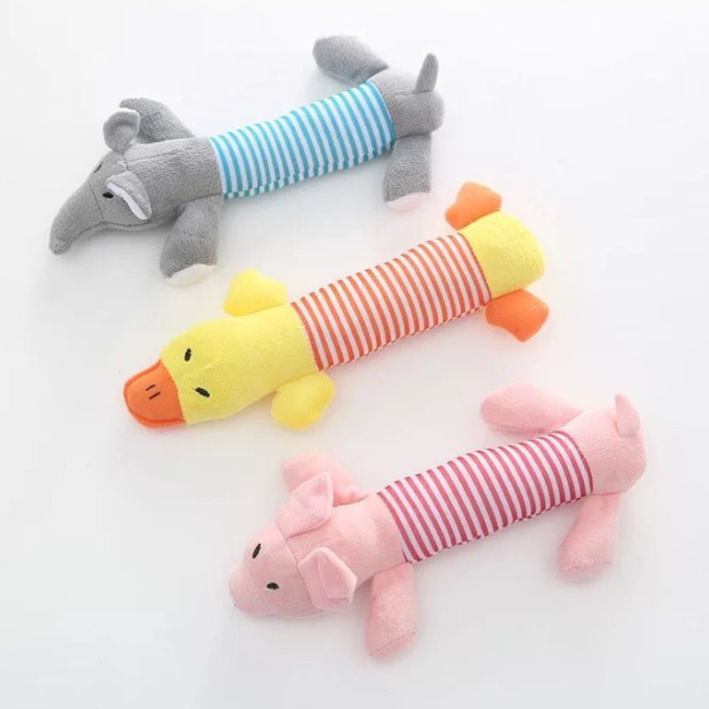 Brinquedo de pelúcia com som de miado para animais de estimação, brinquedo de mastigar para cachorro de pelúcia resistente a mordidas_voghion.com