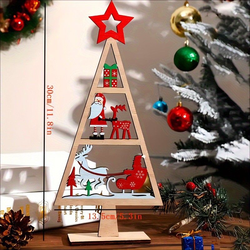 New Arrival Decoration Wooden Chritma Tree Dektop Ornament Party Fetival Atmophere Arrangement Creative Small_voghion.com