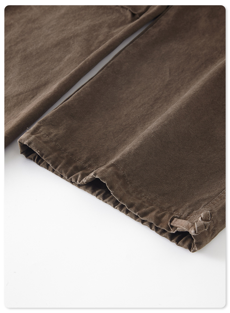 Man's clothing Washed change drawstring bunched feet woven lumber overalls men's fashion brand_voghion.com