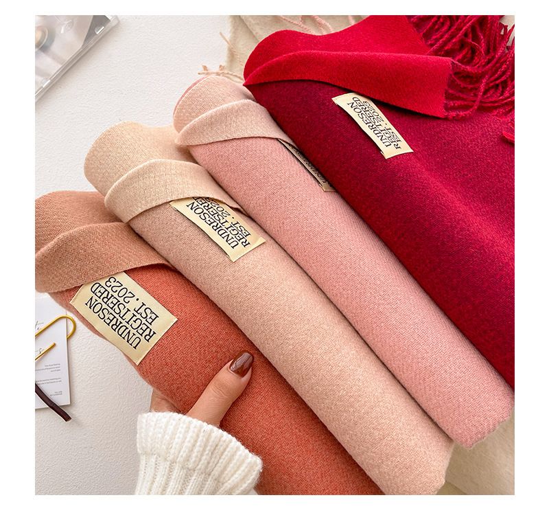 Nuova sciarpa di alta qualità 2025, versione coreana invernale da donna, versatile, in imitazione cashmere, calda, tinta unita, spessa, morbida, cerata, bifacciale_voghion.com