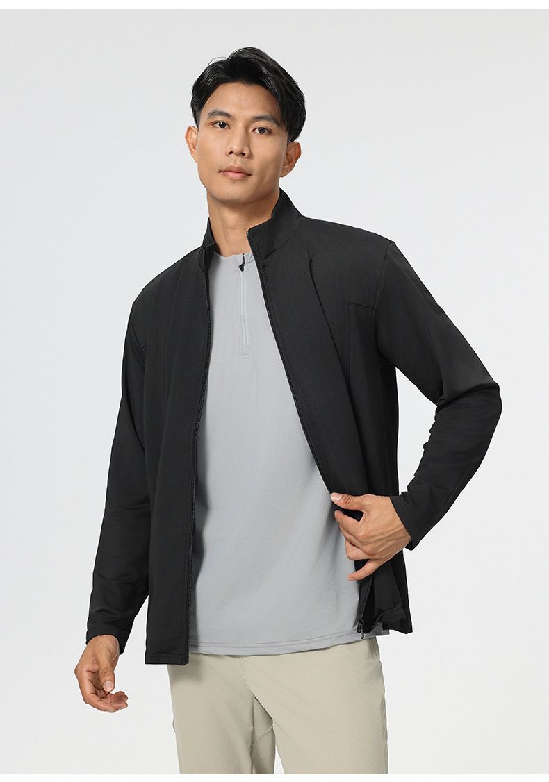 Winddichte Laufjacke für Herren – Leichtes, schnelltrocknendes Langarm-Trainingsoberteil (Schwarz, Königsblau, Weiß, M-4XL)_voghion.com