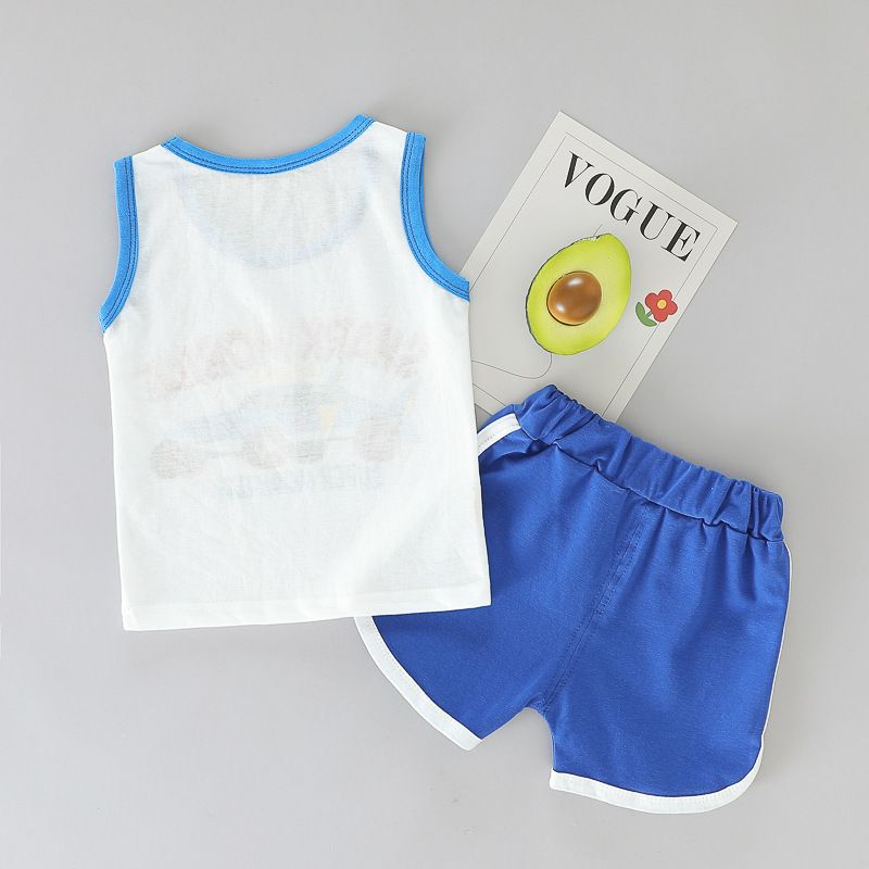 2024 Summer New Round Neck Sleeveless Vest Set Two Piece Boys' Sports Shorts_voghion.com