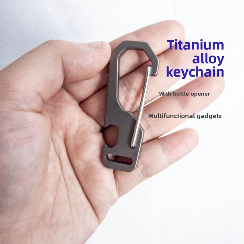 Porte-clés de voiture en alliage de titane pour homme, pendentif, anneau, porte-clés, taille, créatif, simple, style printemps_voghion.com