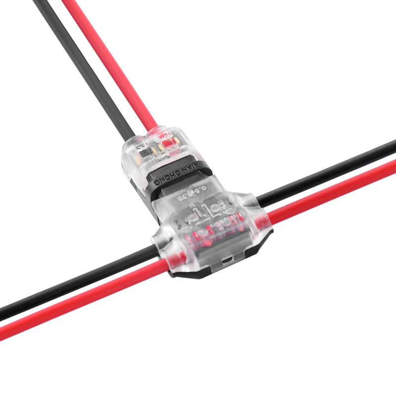 20Pcs I/T Shape 1/2 Pin Wire Connector Red Clear Quick Splice Electrical Cable Crimp Terminals For Wires Wiring 18-22AWG_voghion.com