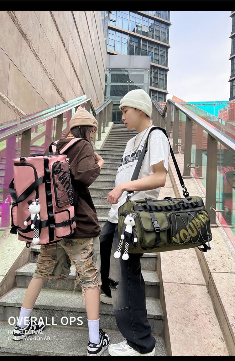 Borsa da viaggio portatile per palestra, zaino da uomo in stile americano, doppia spalla, grande capacità, per attività all'aperto e studenti_voghion.com
