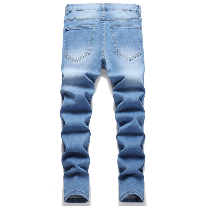 2024 Elastic Tight Jeans Men's casual light colored men's denim trend_voghion.com