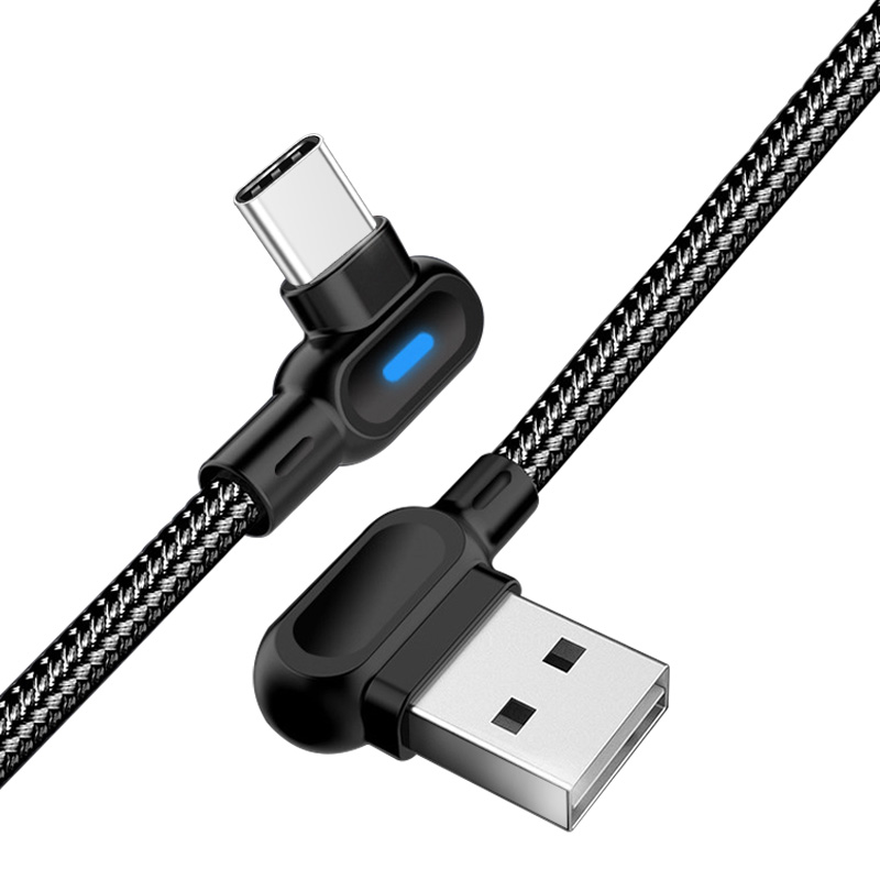 90 degree LED fast charging mini USB cable suitable for Xiaomi 4 4X C-type cable suitable for Samsung S8 S9 S1 X_voghion.com