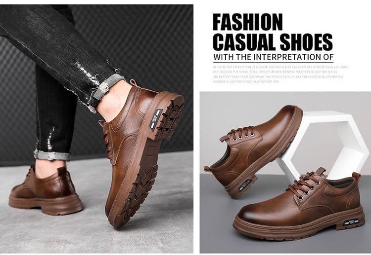 Glide Glide Leather Spring British Scarpe Derby Casual con Suola Spessa da Uomo Formali da Sposa Lavoro Stivali Martin Bassi_voghion.com