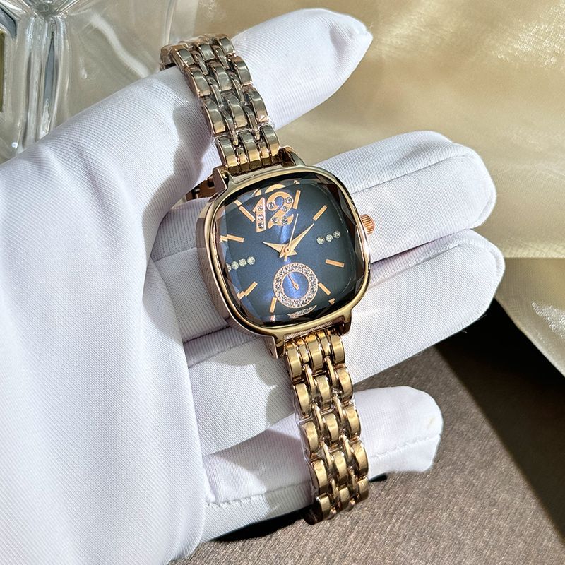 Orologio quadrato in vetro sfaccettato, orologio al quarzo di lusso, orologio da donna con temperamento di nicchia, da lavoro, quotidiano, compleanno, anniversario, regalo di San Valentino_voghion.com