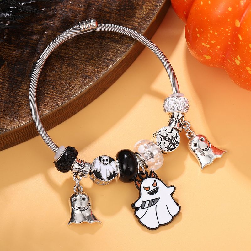 Braccialetto fai da te per bambini con catena a forma di serpente aperto in lega con perline a forma di cartone animato, stile Halloween, per la famiglia Pan_voghion.com