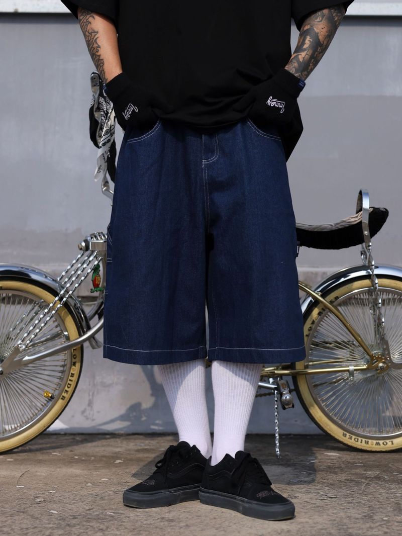 Herrenbekleidung Vintage Retro Hiphop Weit Gerade Overknee Original Jeans_voghion.com