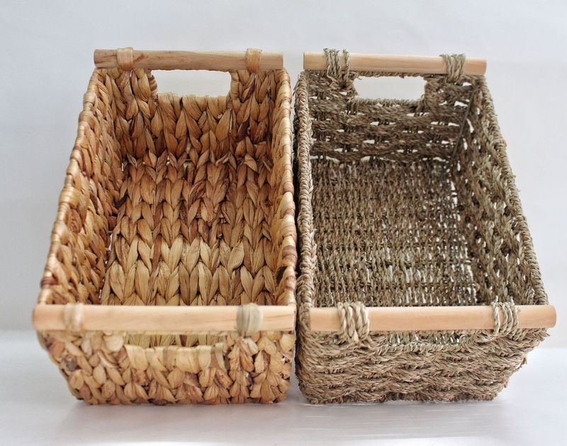 Creative New Style Instant Delivery Straw Miscellaneous Home Water Hyacinth Desktop Storage Woven Basket_voghion.com
