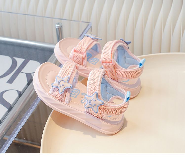Sandali da ragazza 2024 Estate Nuova suola morbida antiscivolo Scarpe da spiaggia da principessa per bambine medie e grandi_voghion.com