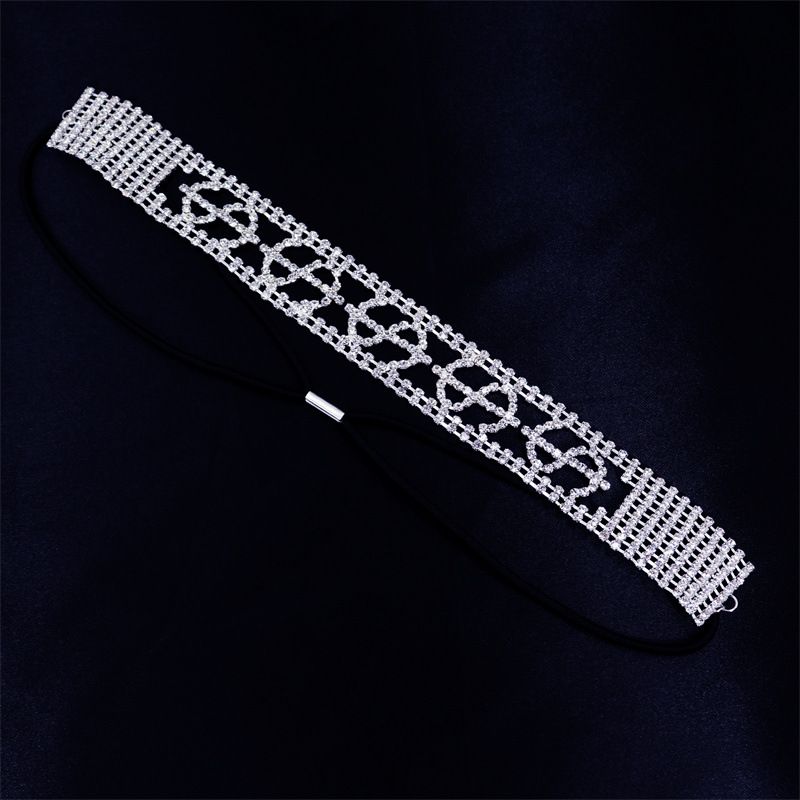 Nuovo stile alla moda, fascia per capelli con strass, semplice fascia elastica per le donne, con temperamento esagerato_voghion.com