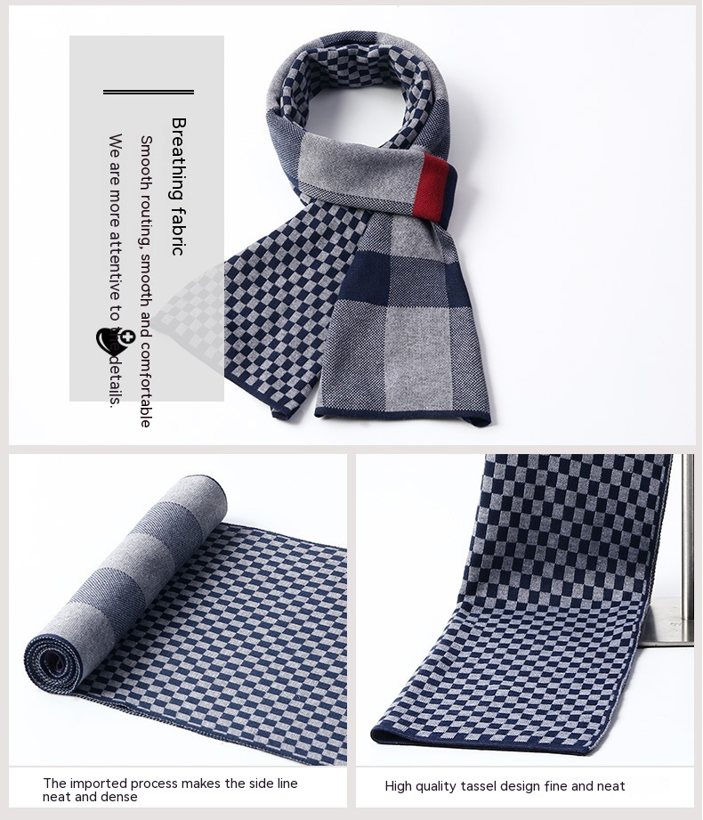 Bufanda de cachemira para hombre, larga, cálida y gruesa, edición coreana, otoño/invierno, 2023_voghion.com