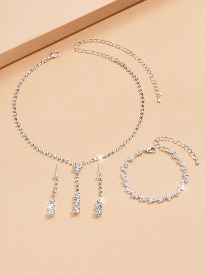 Factory Direct Fashion Wedding Wedding Photography Accessories Earrings Necklace Bracelet Set Combination Multiple Choices_voghion.com