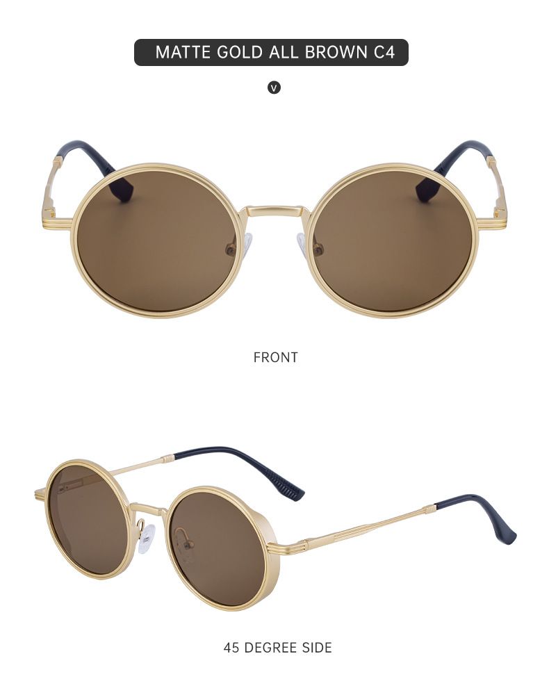 Neue Mode Runde Rahmen Sonnenbrillen Für Männer Retro High-End Sonnenbrillen Männer_voghion.com