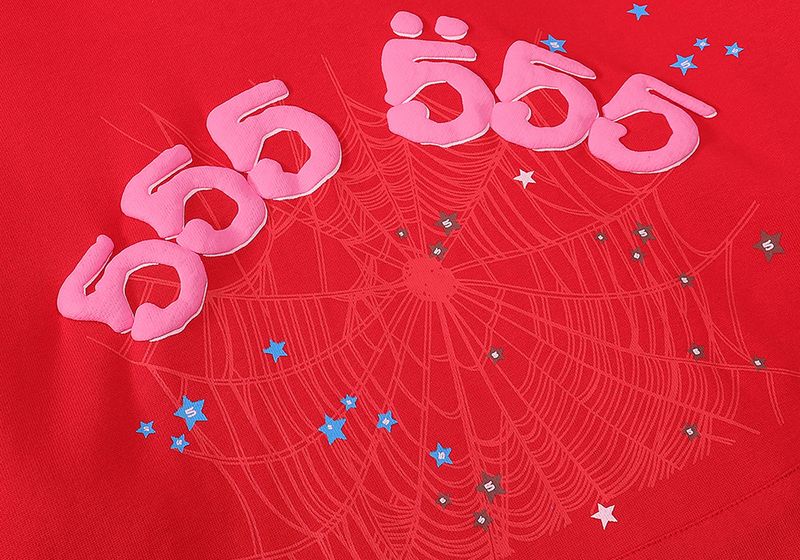 Herrenbekleidung Der gleiche Stil wie Prominente 555555 Spinnennetz-Schaumdruck Hip-Hop-Kapuzenpullover für Männer und Frauen mit lockerem, lässigem Kapuzenpullover_voghion.com