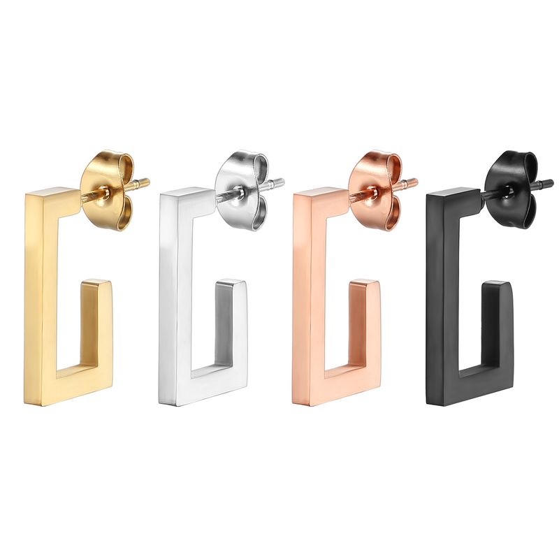 Orecchini alla moda in acciaio inossidabile con design di nicchia, rettangolari e piatti, da donna, stile Ins, in titanio_voghion.com